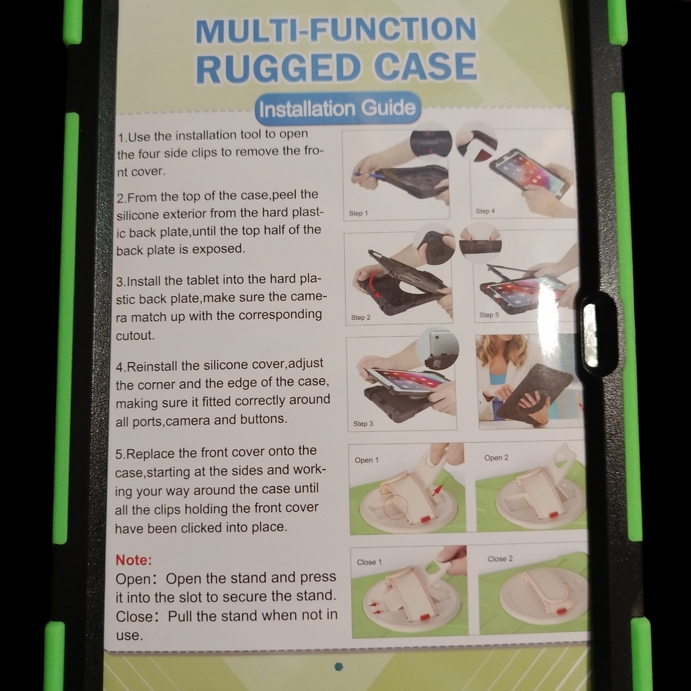 Multi-Function Rugged Tablet Case with Green Accents